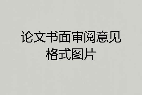 论文书面审阅意见格式图片