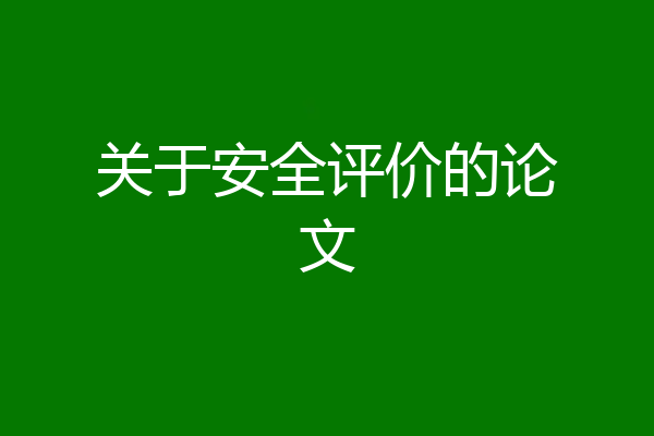 关于安全评价的论文