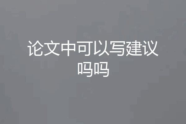 论文中可以写建议吗吗