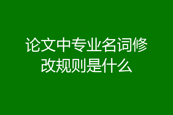 论文中专业名词修改规则是什么