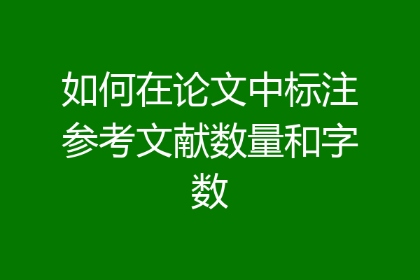 如何在论文中标注参考文献数量和字数