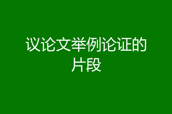议论文举例论证的片段