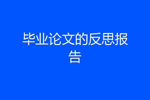 毕业论文的反思报告
