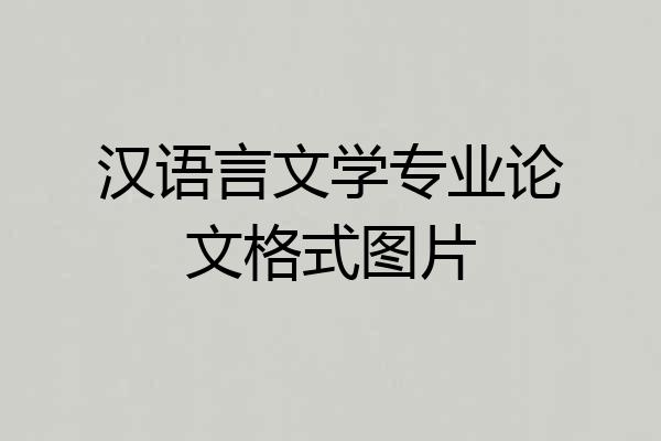 汉语言文学专业论文格式图片