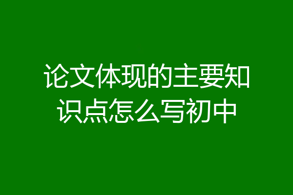 论文体现的主要知识点怎么写初中