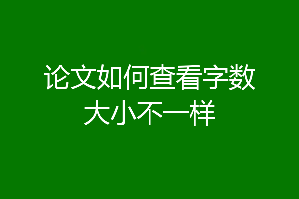 论文如何查看字数大小不一样