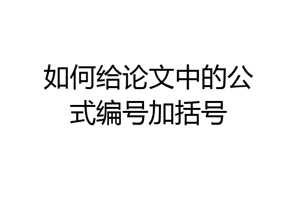 如何给论文中的公式编号加括号