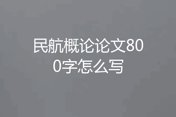 民航概论论文800字怎么写