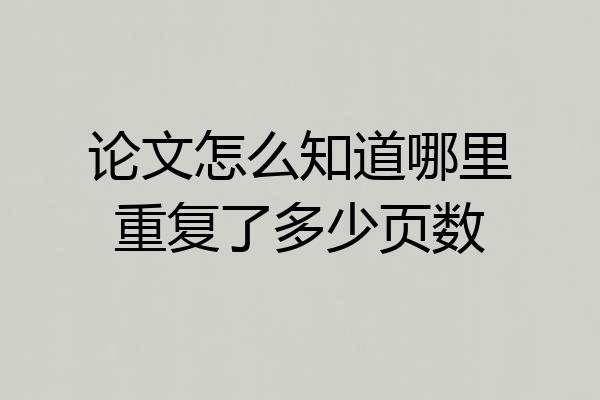 论文怎么知道哪里重复了多少页数