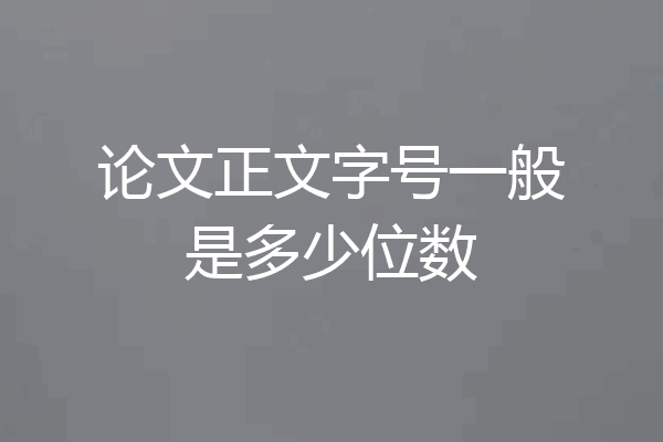 论文正文字号一般是多少位数
