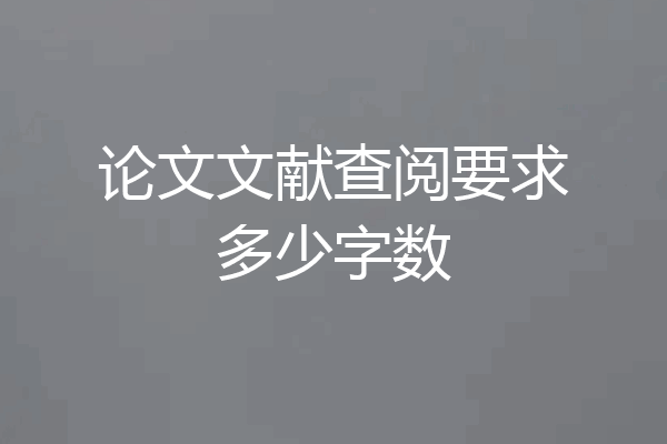 论文文献查阅要求多少字数