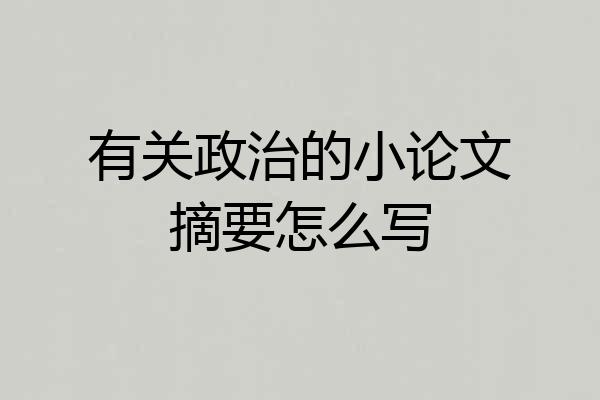 有关政治的小论文摘要怎么写