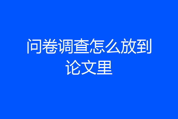 问卷调查怎么放到论文里