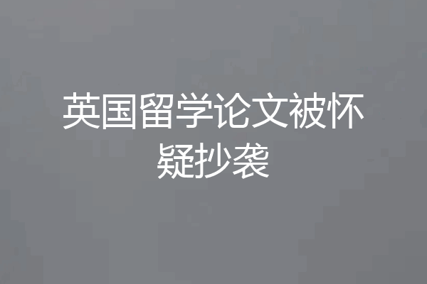 英国留学论文被怀疑抄袭