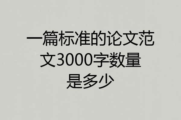 一篇标准的论文范文3000字数量是多少