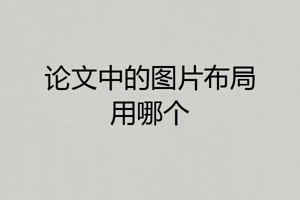 论文中的图片布局用哪个