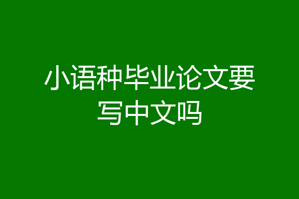 小语种毕业论文要写中文吗