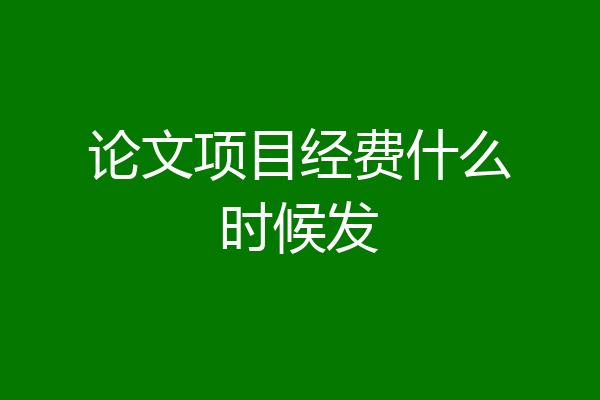 论文项目经费什么时候发