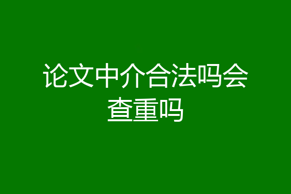 论文中介合法吗会查重吗