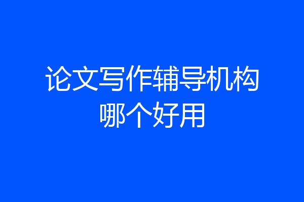 论文写作辅导机构哪个好用