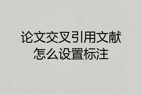 论文交叉引用文献怎么设置标注