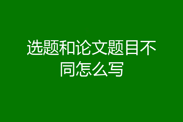 选题和论文题目不同怎么写