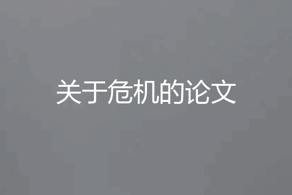关于危机的论文
