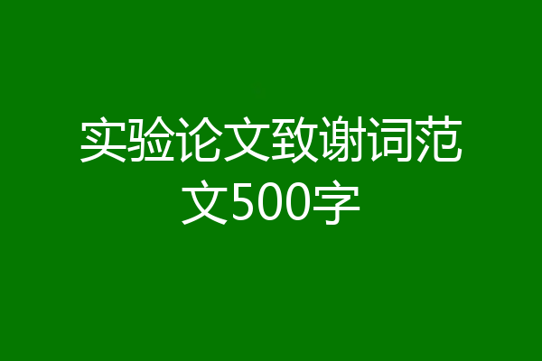 实验论文致谢词范文500字