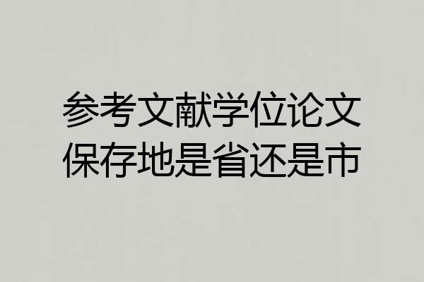 参考文献学位论文保存地是省还是市