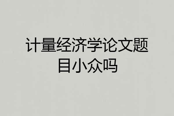 计量经济学论文题目小众吗