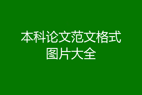 本科论文范文格式图片大全