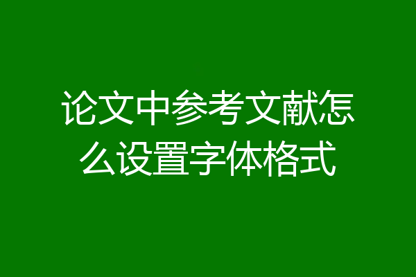 论文中参考文献怎么设置字体格式