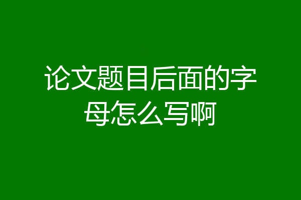 论文题目后面的字母怎么写啊