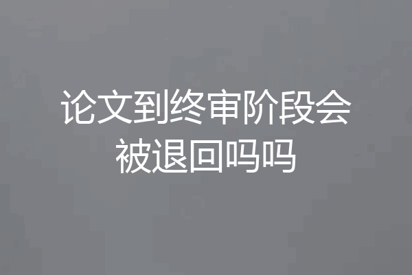 论文到终审阶段会被退回吗吗