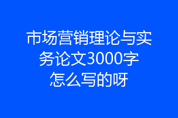 市场营销理论与实务论文3000字怎么写的呀