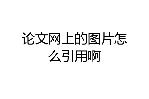 论文网上的图片怎么引用啊