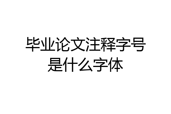 毕业论文注释字号是什么字体