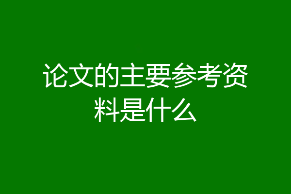 论文的主要参考资料是什么