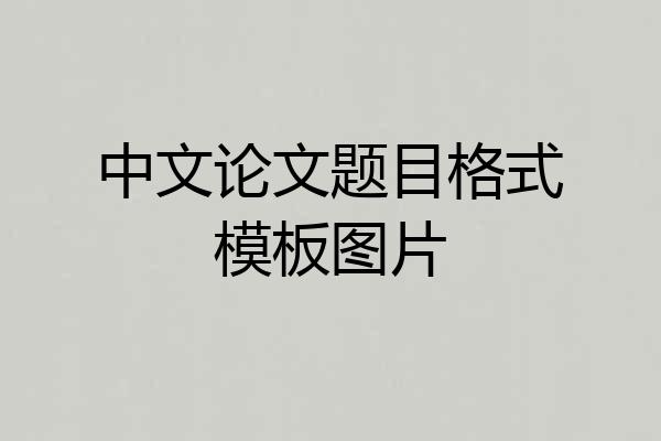 中文论文题目格式模板图片