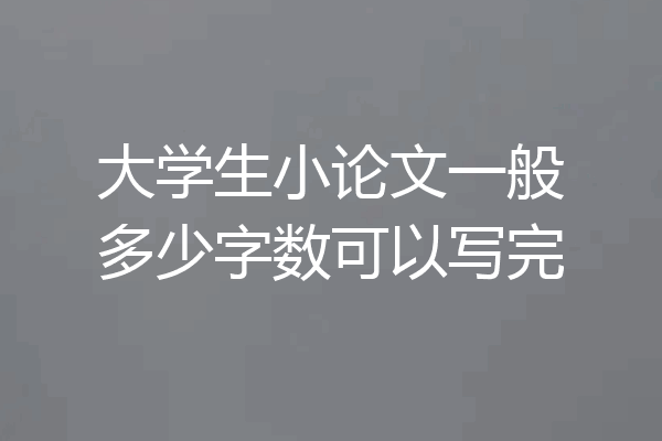 大学生小论文一般多少字数可以写完