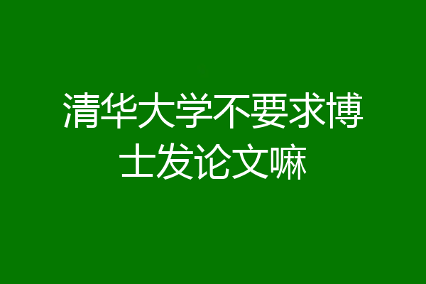 清华大学不要求博士发论文嘛