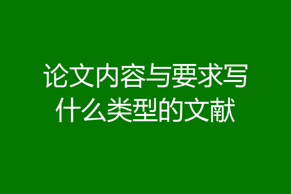 论文内容与要求写什么类型的文献