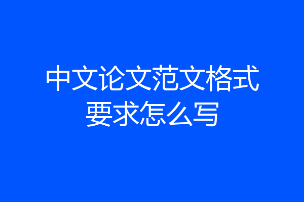 中文论文范文格式要求怎么写