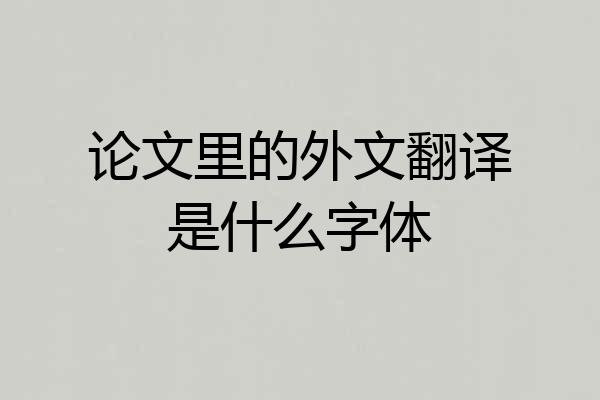 论文里的外文翻译是什么字体