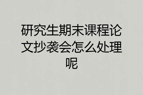 研究生期末课程论文抄袭会怎么处理呢