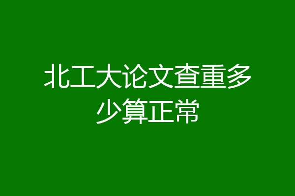 北工大论文查重多少算正常