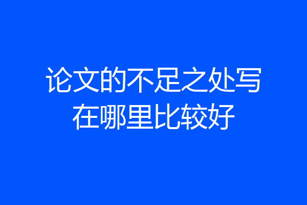 论文的不足之处写在哪里比较好
