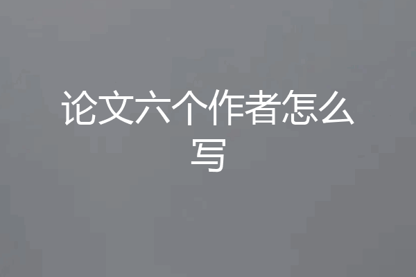 论文六个作者怎么写