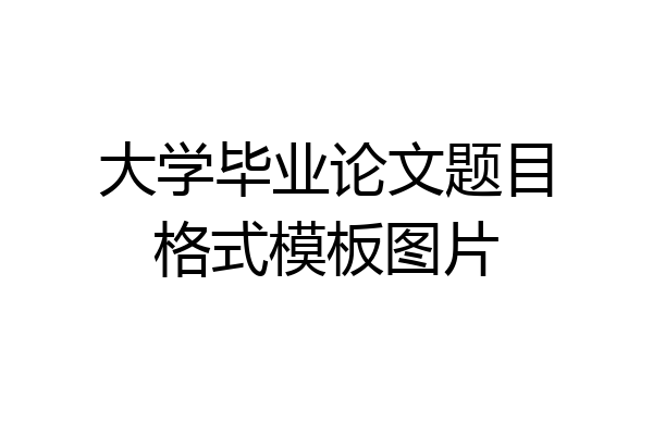 大学毕业论文题目格式模板图片