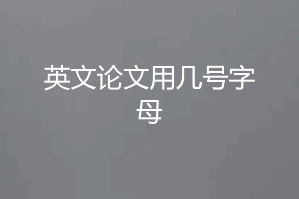 英文论文用几号字母